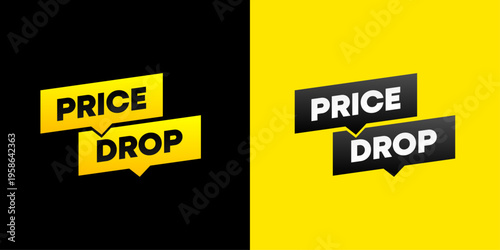 Price Drop Speech Bubble Banner Set – Discount Promotion Design