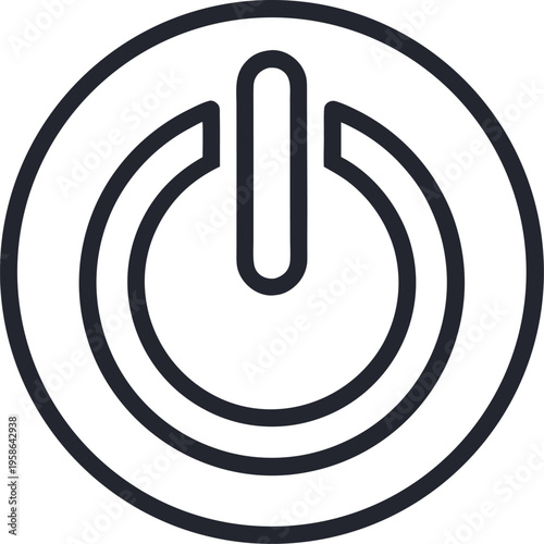 Power Button Outline Icon Vector Illustration