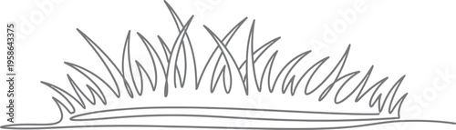 A simple line drawing of a tuft of grass growing from the ground