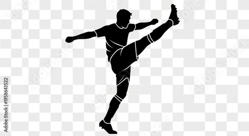 Silhouette of a person kicking in martial arts.