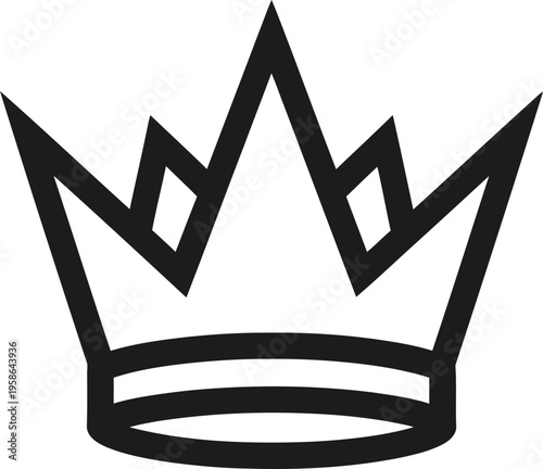 Simple black  silhouette crown icon