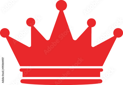 Red crown silhouette icon