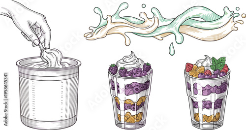 Vintage Hand Sketched Houseplant Vector Set Featuring Fiddle Leaf Fig Snake Plant and Monstera with Etched Texture for Home Decor and Plant Parent Lifestyle Graphic Designs