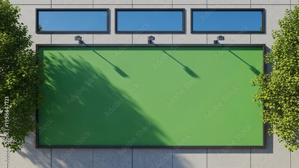 Obraz premium Overhead view of green roof with trees and windows