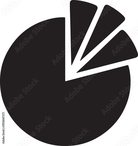 Pie chart diagram with one large and three small sections