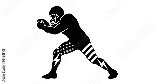 American football player in action pose.