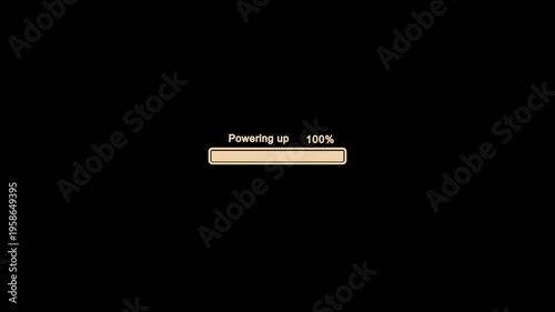 Loading bar and percentage Futuristic progress loading bar 0-100 percent.Retro loading bar animation isolated on a black background