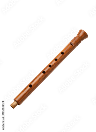 Wallpaper Mural Polished Wooden Wind Instrument White Background Torontodigital.ca