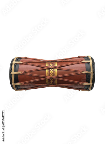 Wallpaper Mural Handcrafted Small Drum with Gold Detailing White Background Torontodigital.ca