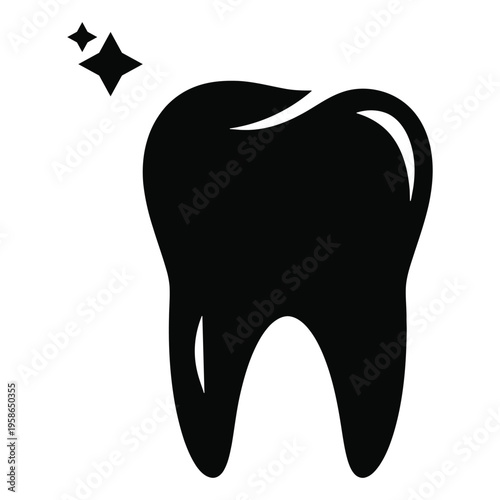 Tooth shape symbol vector icon logo design silhouette vector flat illustration design on a white background