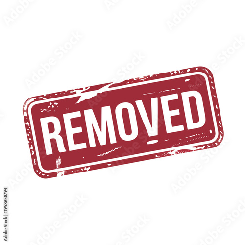 A red stamp with the word Removed on a white background