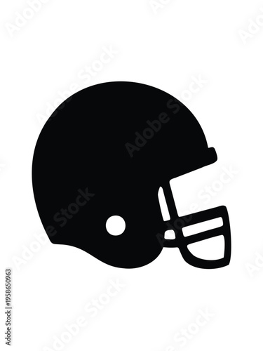 American football helmet silhouette vector black and white