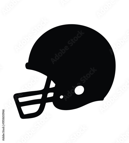 American football helmet silhouette vector black and white