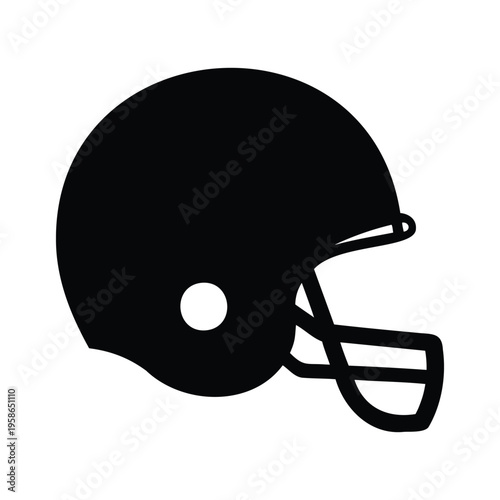 American football helmet silhouette vector black and white