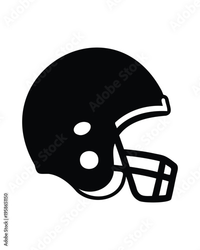 American football helmet silhouette vector black and white