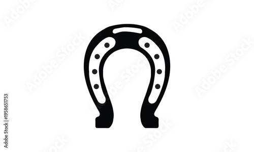 A golden horseshoe shaped like a question mark symbol isolated on a white background representing help, luck, and information in a simple 3D design