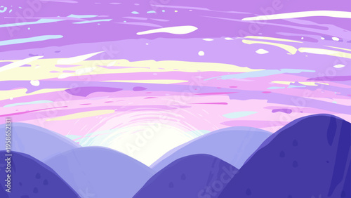 枕草子の春はあけぼのをイメージした背景イラスト_16:9