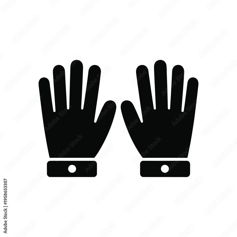 Obraz premium A pair of black gloves on a white background