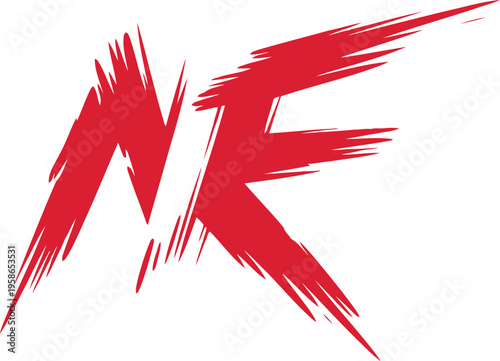 Bold Red Brush Stroke Lettering 