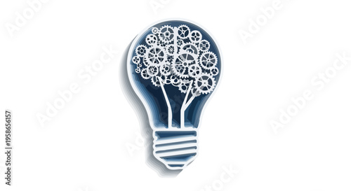 Lightbulb with Gears Idea Generation Concept Creative Thinking Innovative Solutions Engineering Design Problem Solving Mechanical Intelligence
