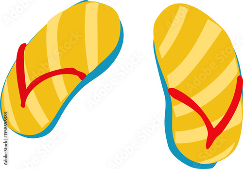 Yellow Flip Flops Beach Sandals Summer