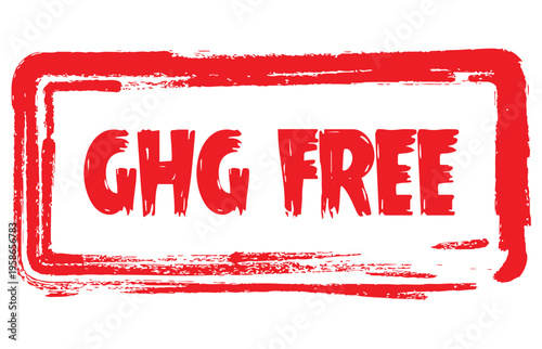 Grunge GHG free word oval rubber seal stamp on white background