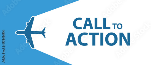 call to action sign on white background