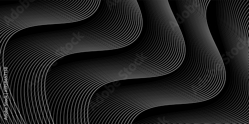 Abstract wave lines soundwave smooth flowing dynamic isolated on white background. Technology, digital, communication, science, music concept vector background illustration
