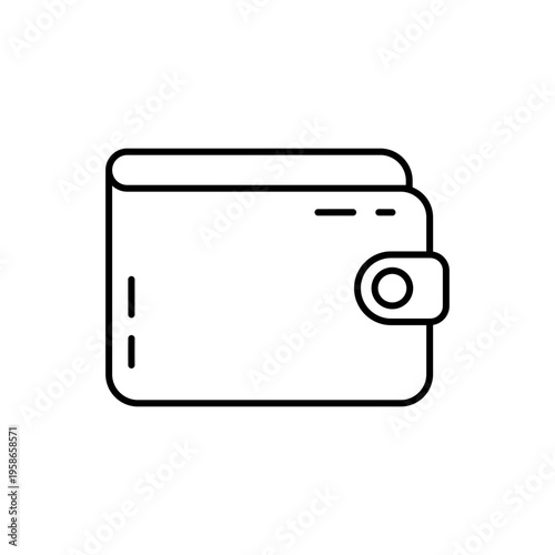 Wallet Icon. Outline. Digital Payment and Finance Symbol Isolated on Transparent Background for App, Web, and Graphic Design. Vector Illustration