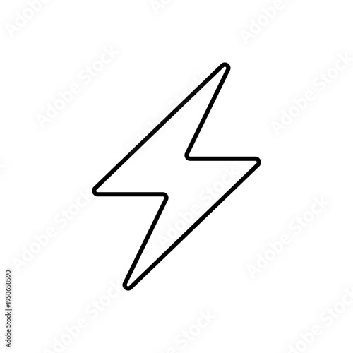 Free Download Lightning Bolt Outline Icon on Transparent Background. Energy and Power Symbol. Vector Illustration - GFXLoad
