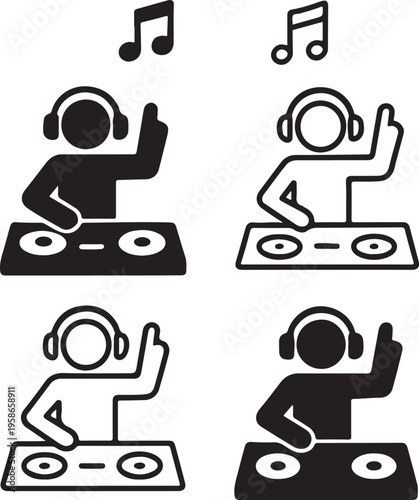 Isolated DJ Party Music Icon Design, DJ Party Music icon, DJ Party Music vector, nightclub dj event, party music promotion graphic