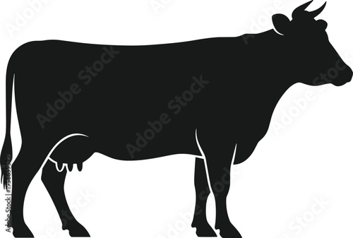 Cow Silhouette Vector Illustration with Livestock Design