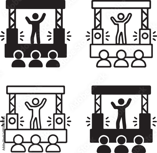 Isolated Concert Stage Performance Graphic Icon Design, Concert Stage Performance Graphic icon, Concert Stage Performance Graphic vector, live show stage design, music event graphic