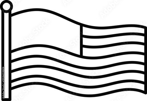 American flag waving on flagpole stars and stripes patriotism country