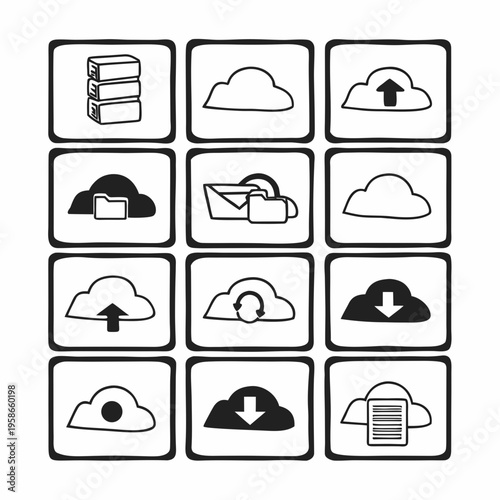 set of black and white hats