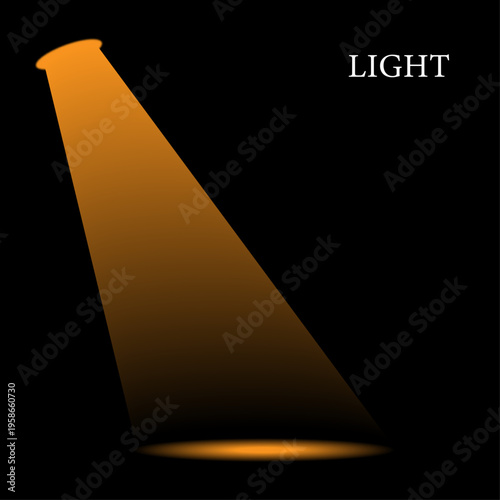 Dramatic Orange Spotlight on Black