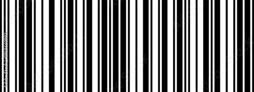 Seamless bar code strip pattern with vertical thin and thick lines. Abstract geometric texture background for retail, supermarket