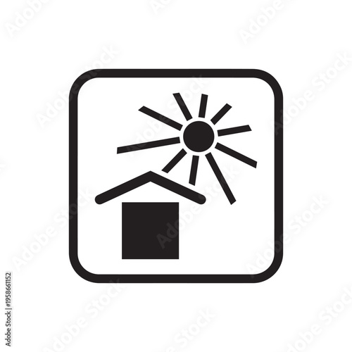 Keep away from the sun packaging and logistic vector isolated single icon. Packing marking sign and symbol
