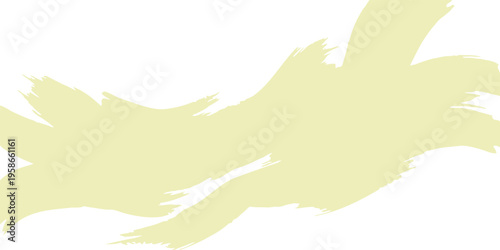 Pale yellow brush stroke on transparent background for design and artistic purposes