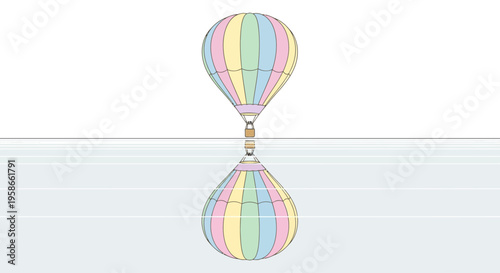 Colorful hot air balloon ride.