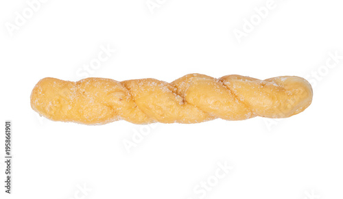 Принти на полотні Sweet twisted glazed donut top view isolated