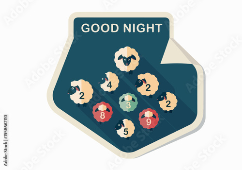 Good Night with Adorable Sheep Counting to Sleep, a Charming Illustration