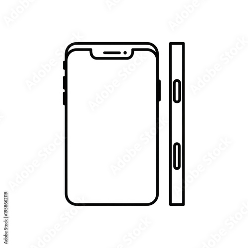 Smartphone with detached battery isolated on transparent background