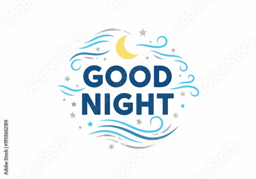 Wishing you a peaceful and serene good night with stars and a crescent moon, perfect for sleep, dreams, and relaxation
