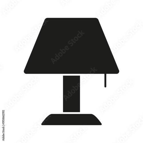 Table Lamp Solid Icon. Interior Lighting, Home Decor, And Illumination Silhouette Symbol. Modern Design And Ambiance Creation. Isolated Vector Illustration