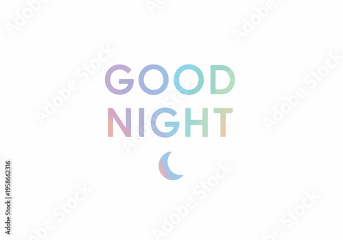 Good Night Message with a Pastel Gradient Moon Illustration, Perfect for Social Media and Greeting Cards