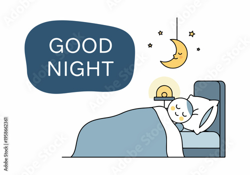 Sweet Dreams Await A Peaceful Night's Sleep Under a Crescent Moon