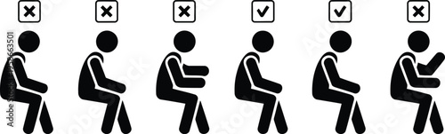 Correct and incorrect sitting postures comparison for human health and ergonomic awareness