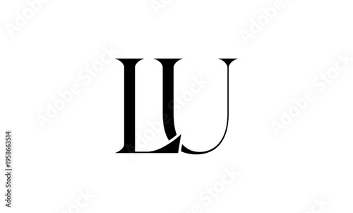 LU initial letter logo or LU monogram