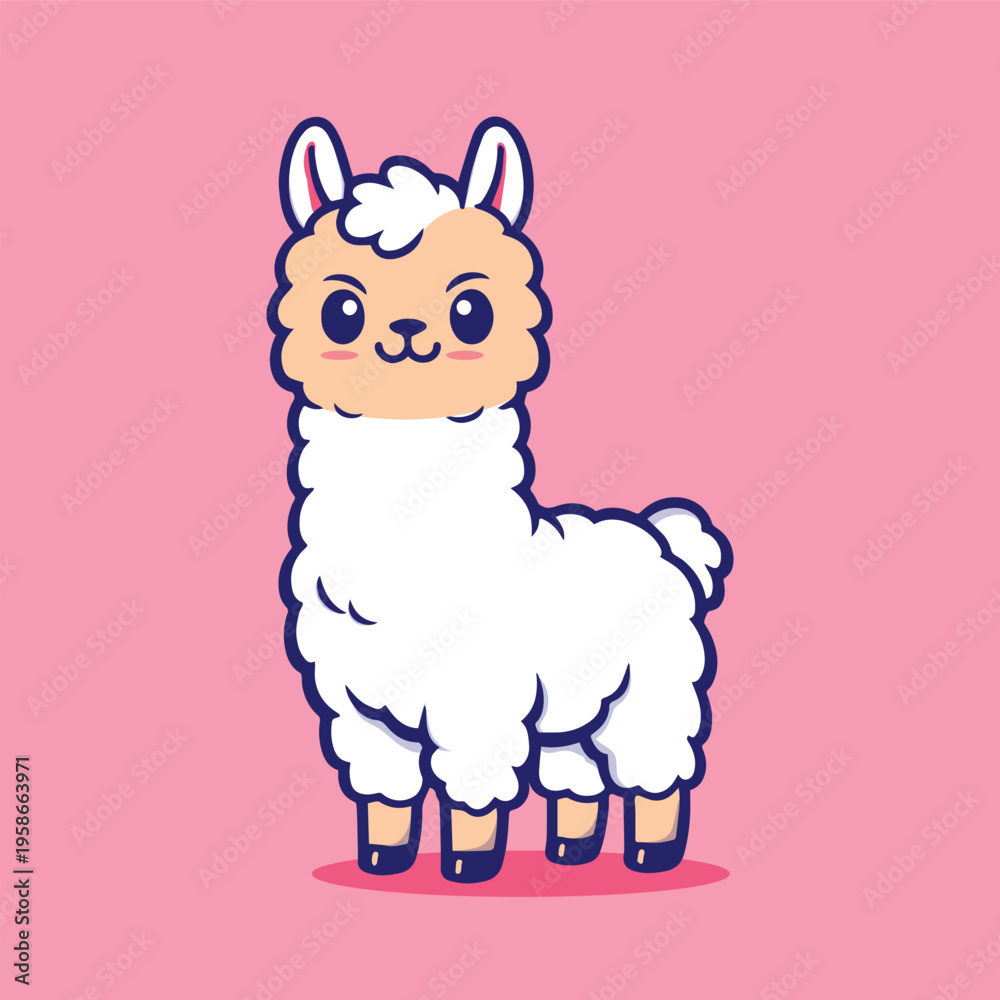 Naklejka premium llama, alpaca, sticker, set, children, colourful, baby 